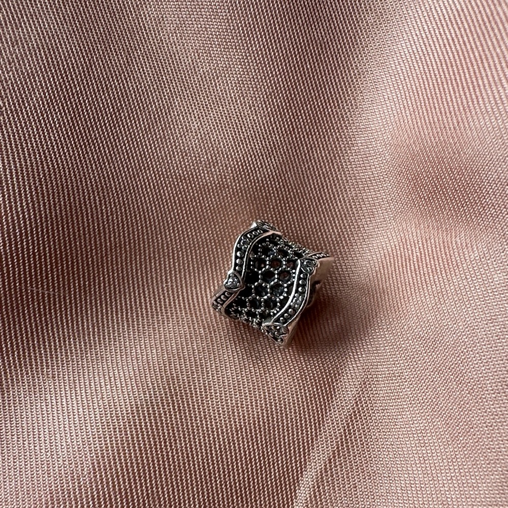 Retired Pandora Pave Hearts Lace Spacer